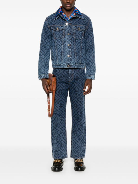 Veste en jean avec monogramme laser