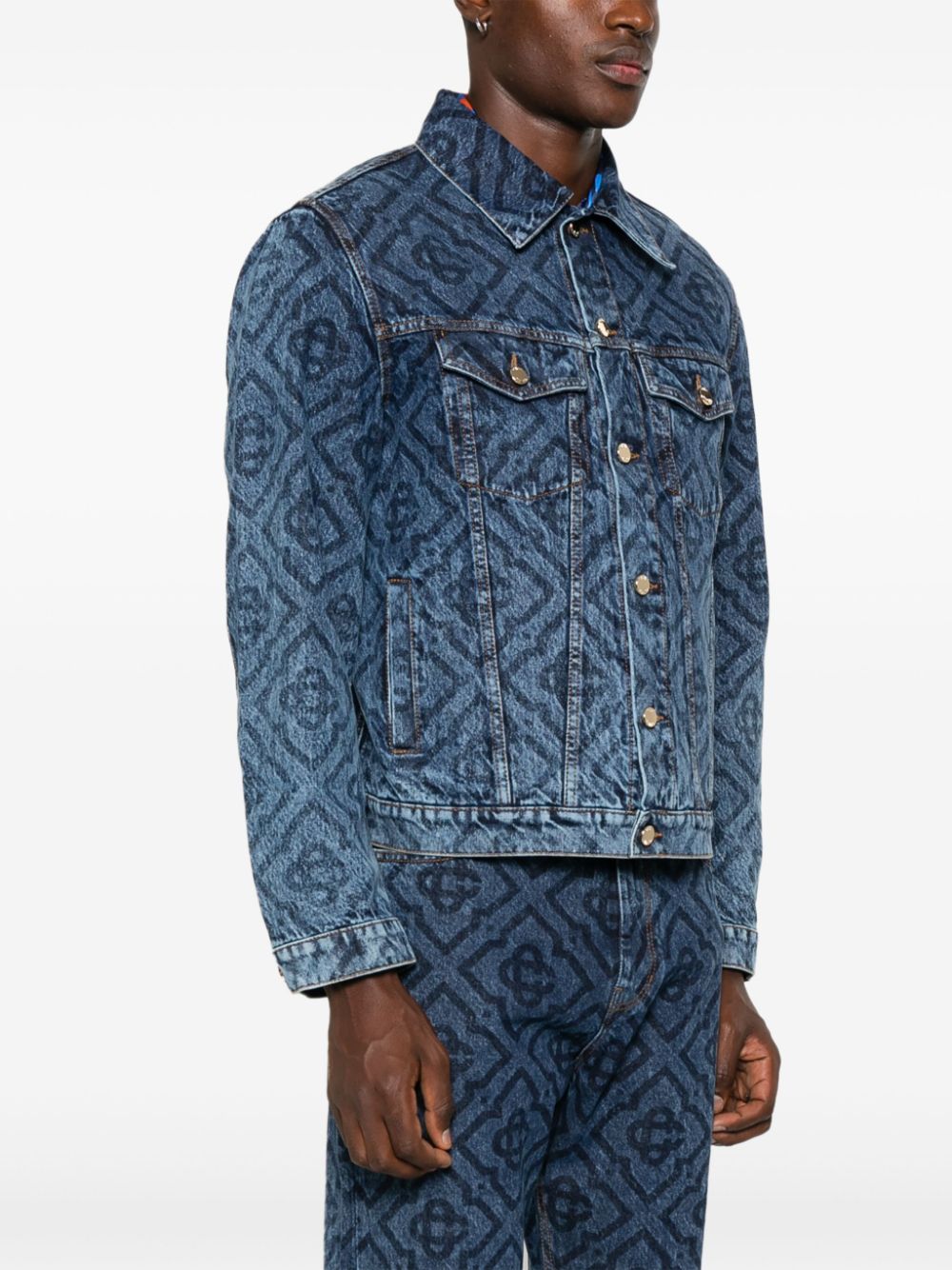 Veste en jean avec monogramme laser
