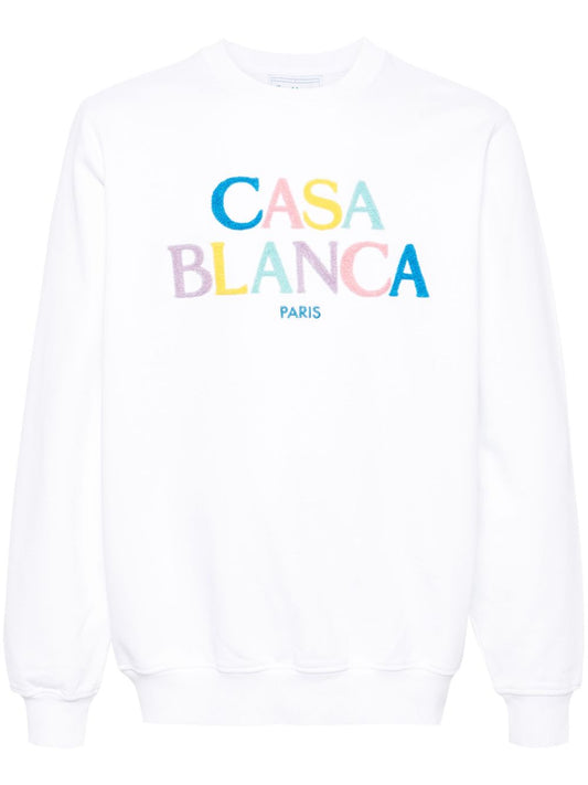 Stacked logo-embroidered sweatshirt