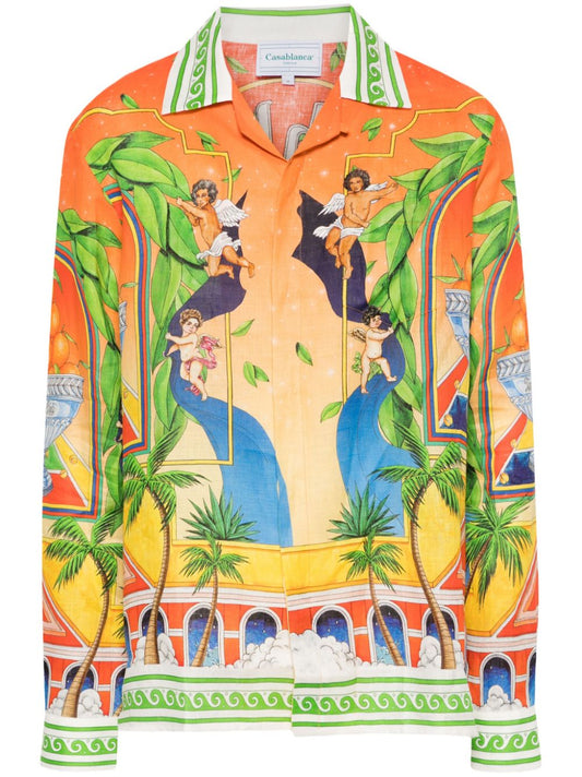 Chemise en lin orange Trophy