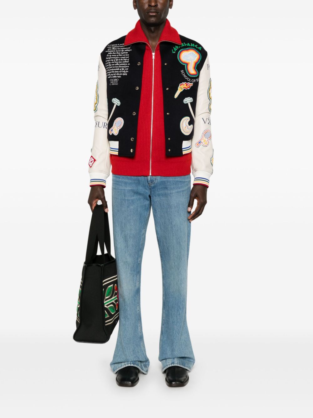 veste bomber en patchwork chenille