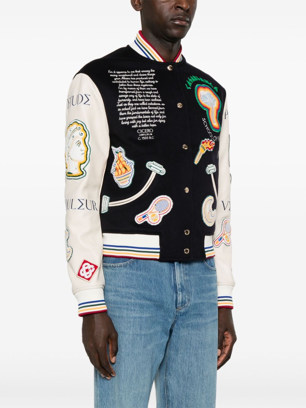 veste bomber en patchwork chenille