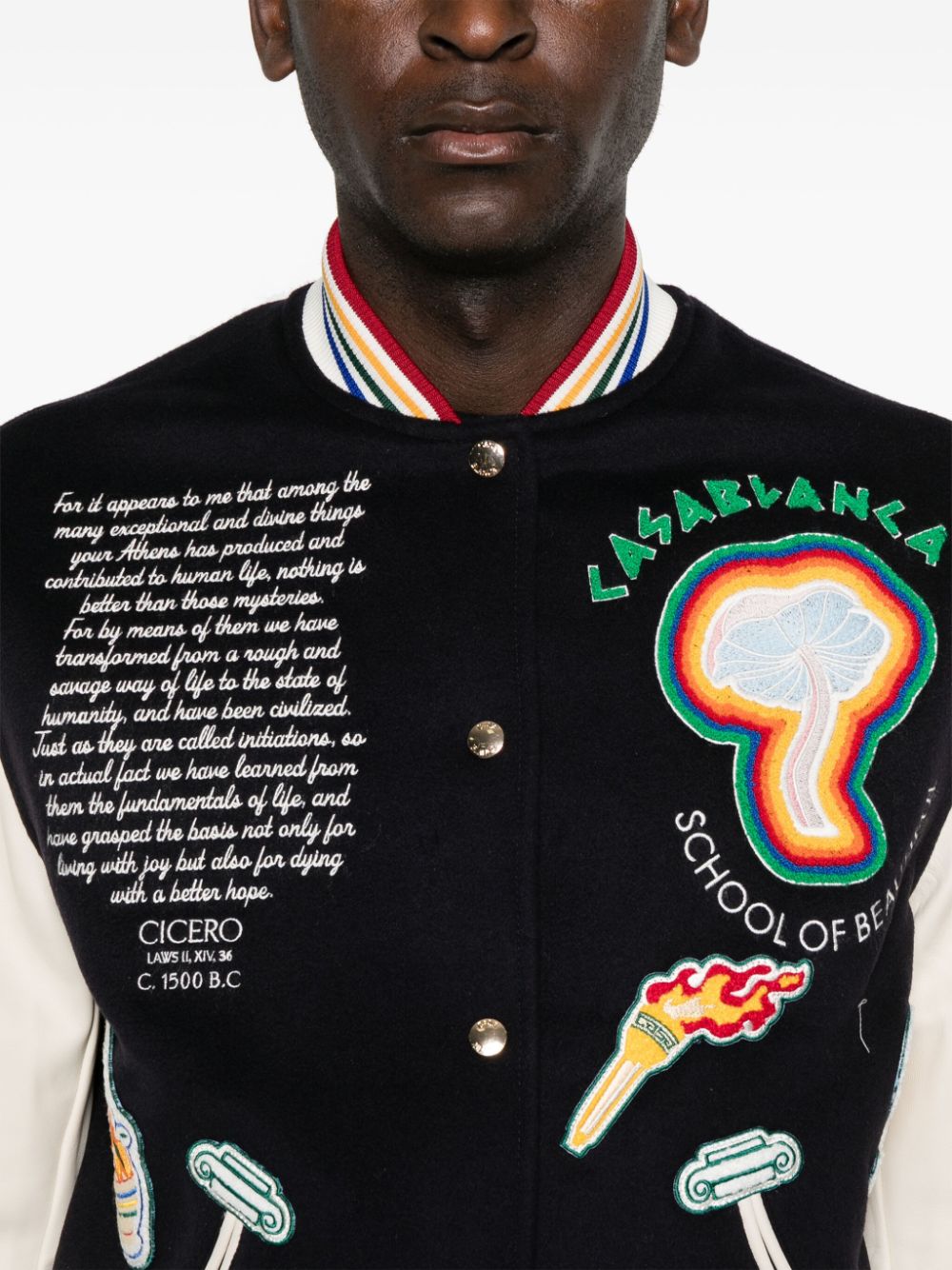 veste bomber en patchwork chenille