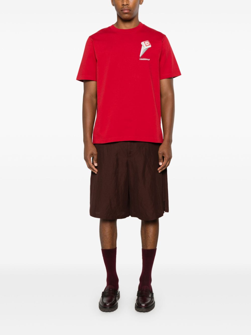 Leaning Column-print T-shirt