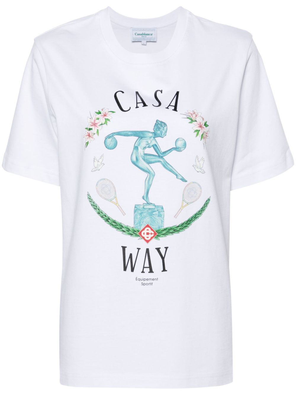 Statue En Marbre-print cotton T-shirt