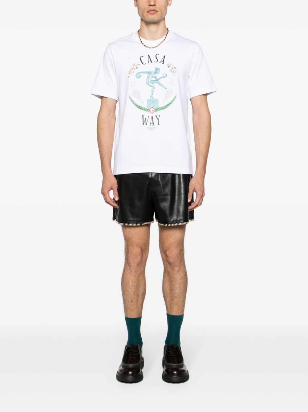 Statue En Marbre-print cotton T-shirt