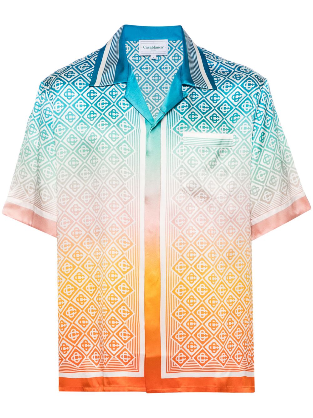 Chemise en soie avec monogramme en diamant
