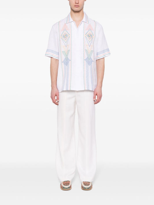 embroidered short-sleeve shirt