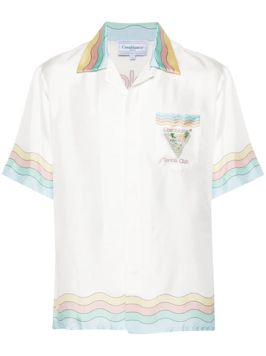 cuban-collar silk shirt