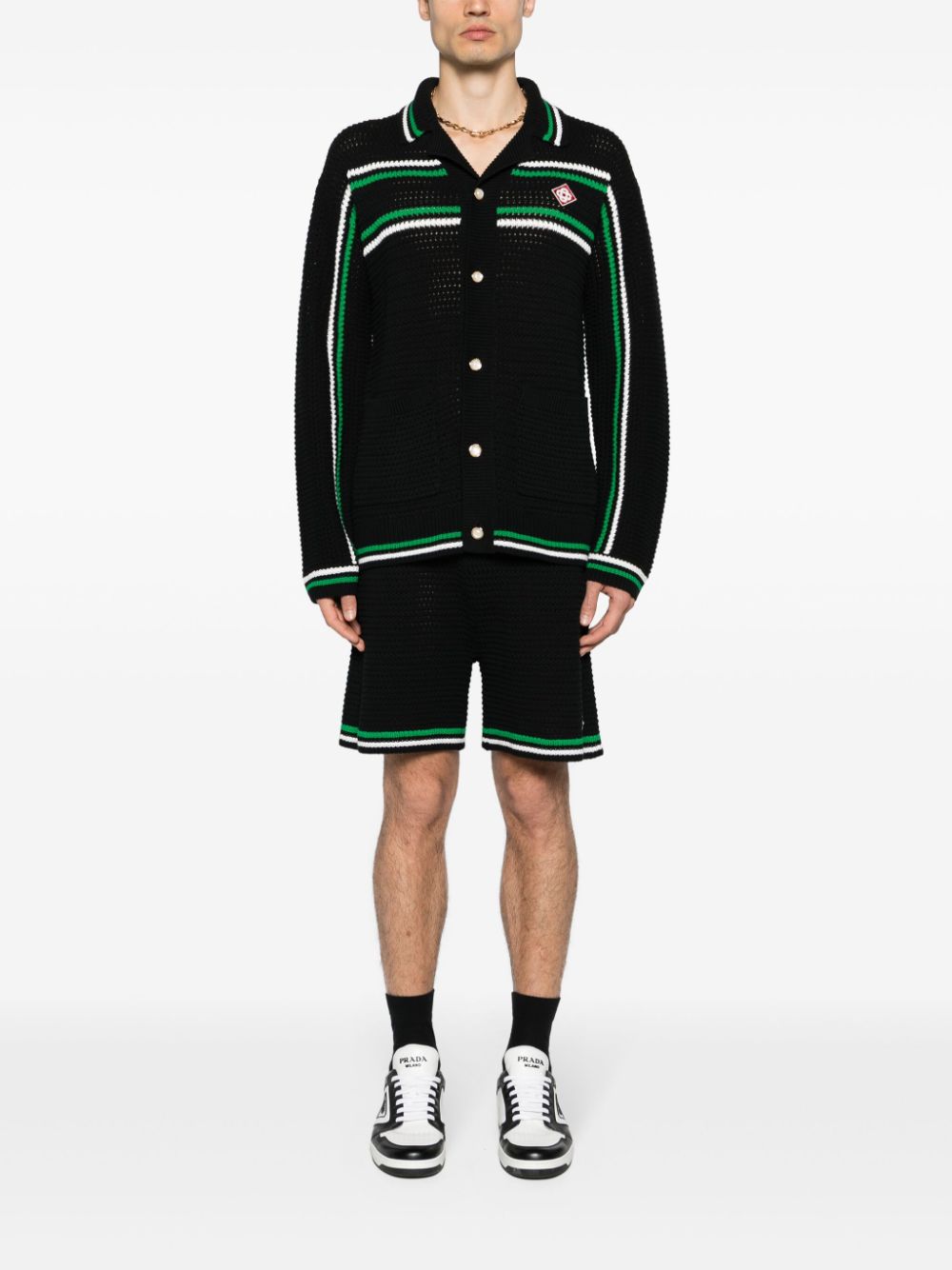 logo-patch crochet tennis shorts