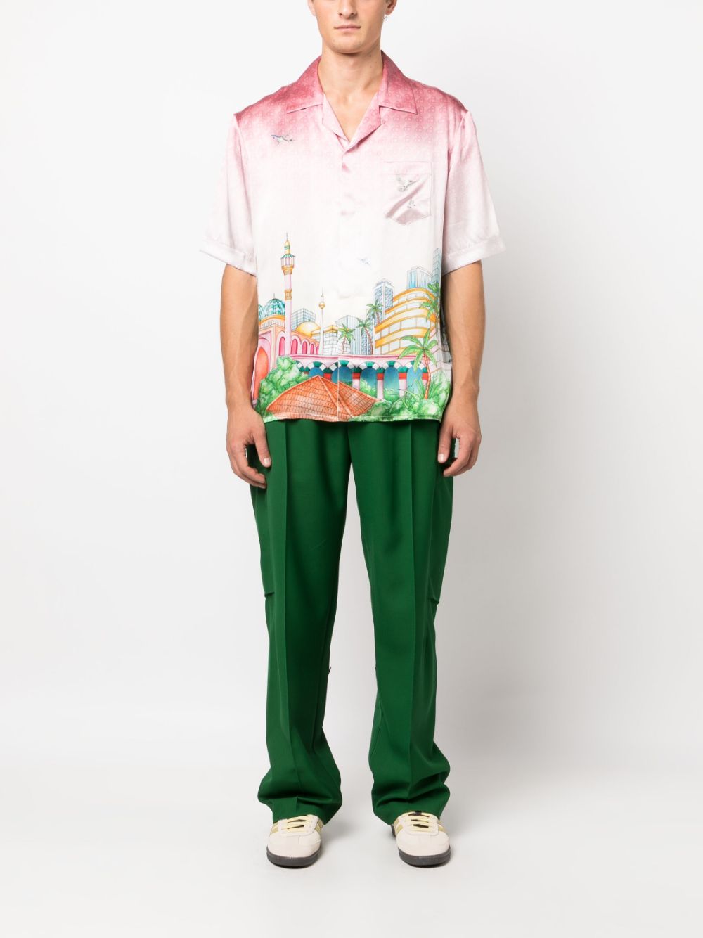 Morning City View silk shirt