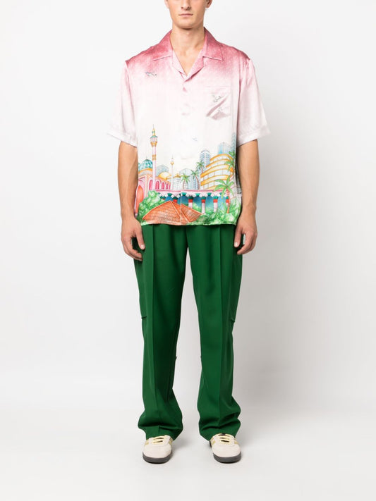 Morning City View silk shirt