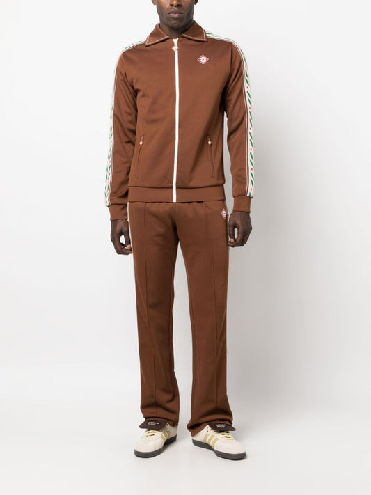logo-patch zip-up jacket