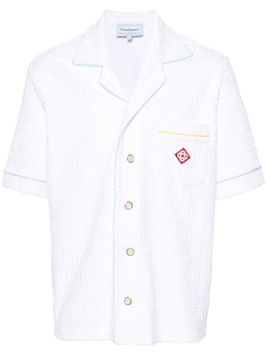 chemise monogramme avec finition éponge