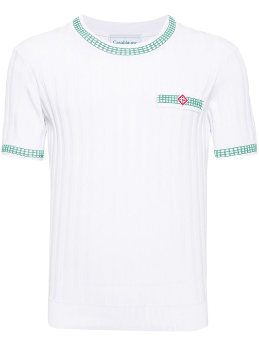crew-neck ribbed-knit T-shirt