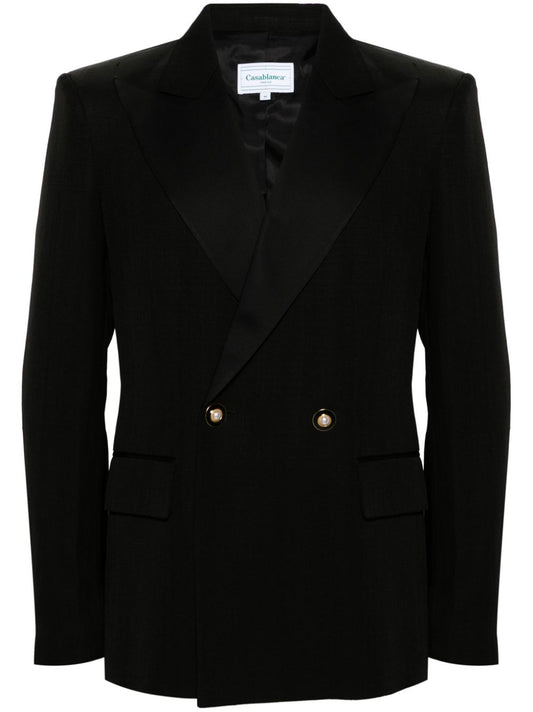 blazer de smoking à double boutonnage