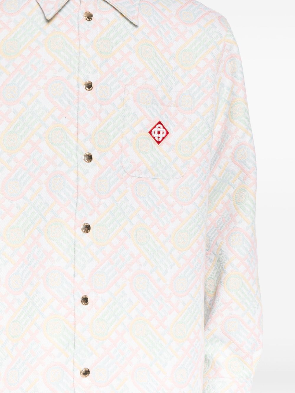 logo-appliqué monogram-jacquard jacket