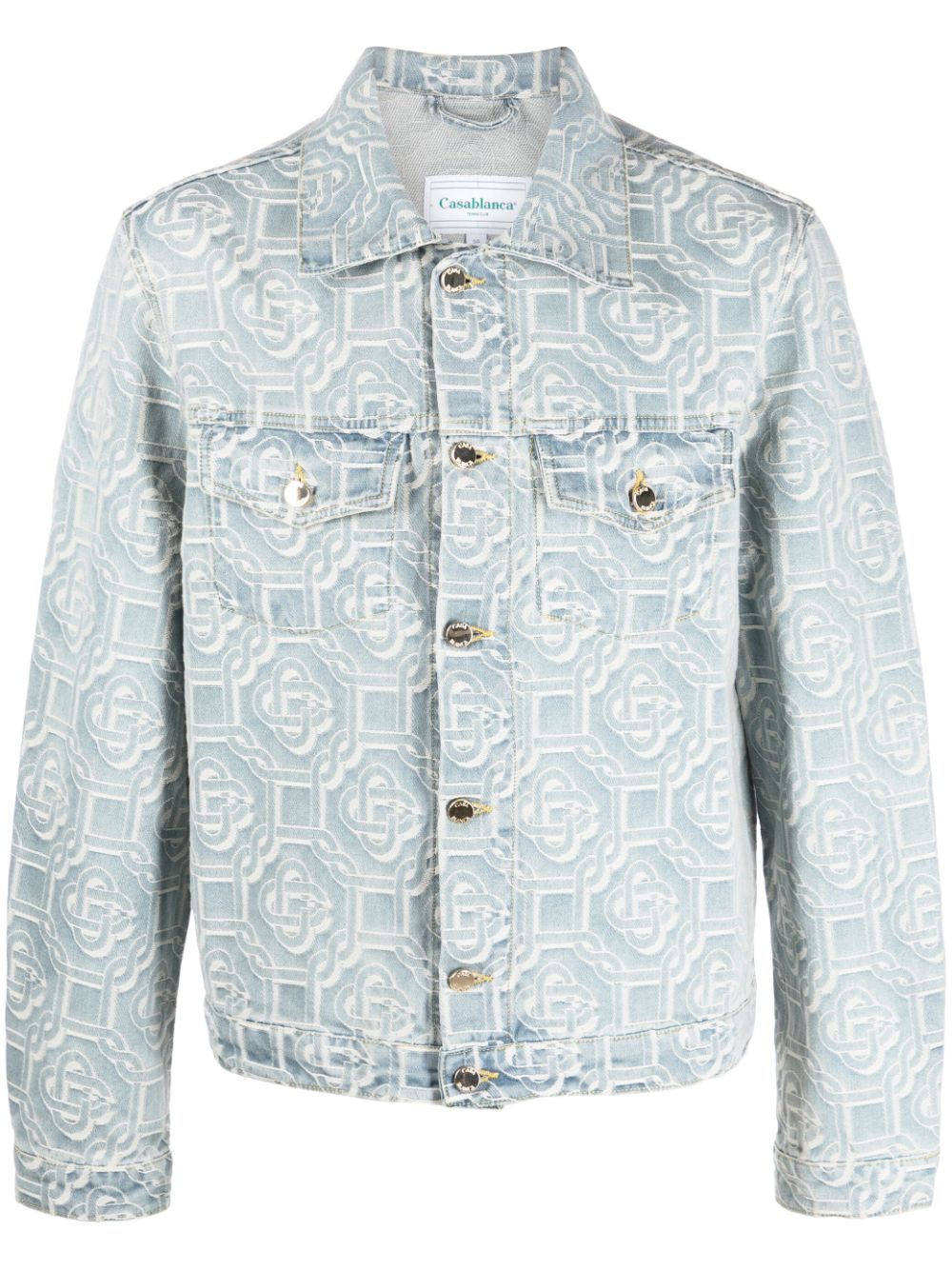Veste en jean à motif jacquard monogramme