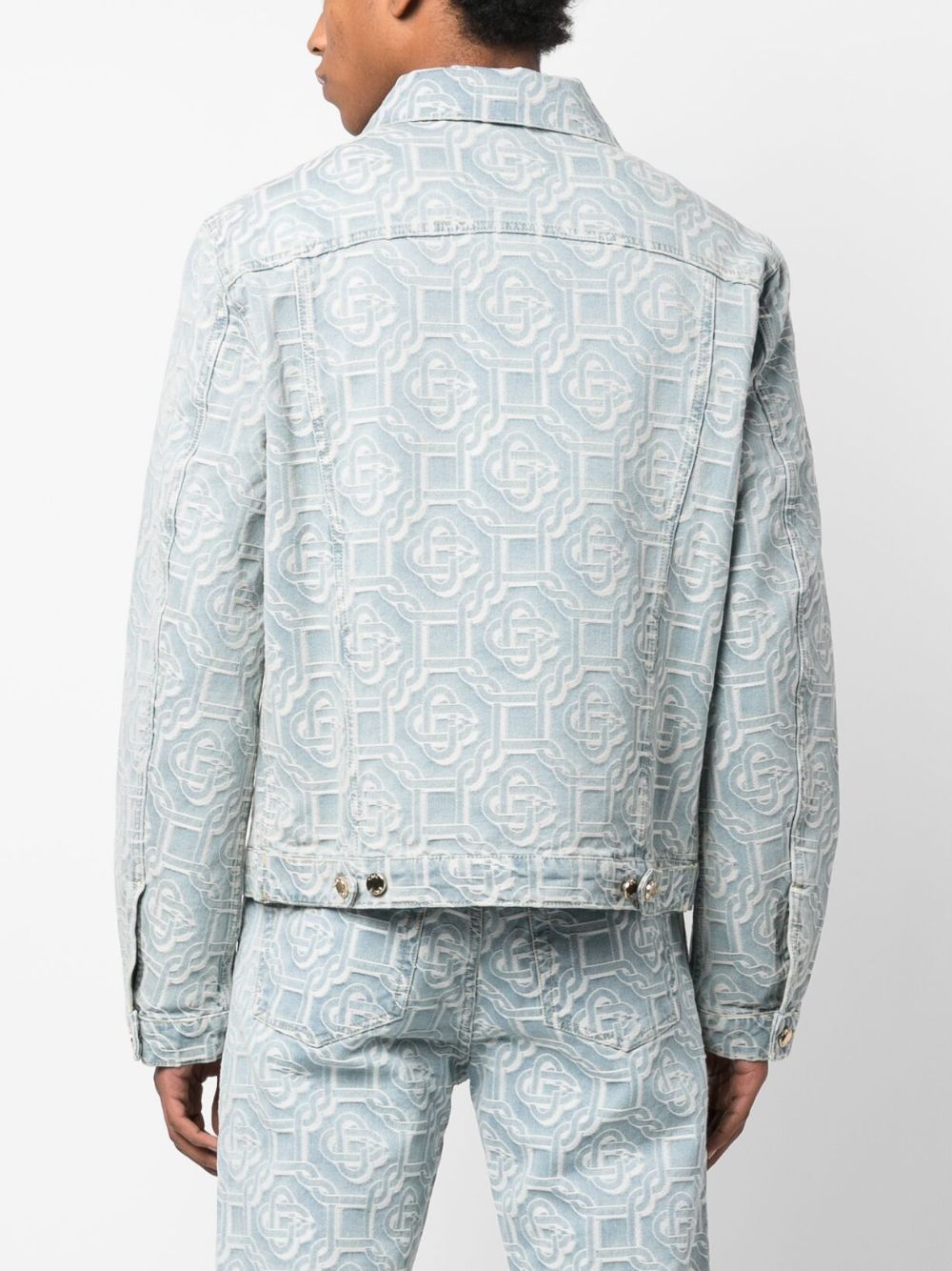 Veste en jean à motif jacquard monogramme