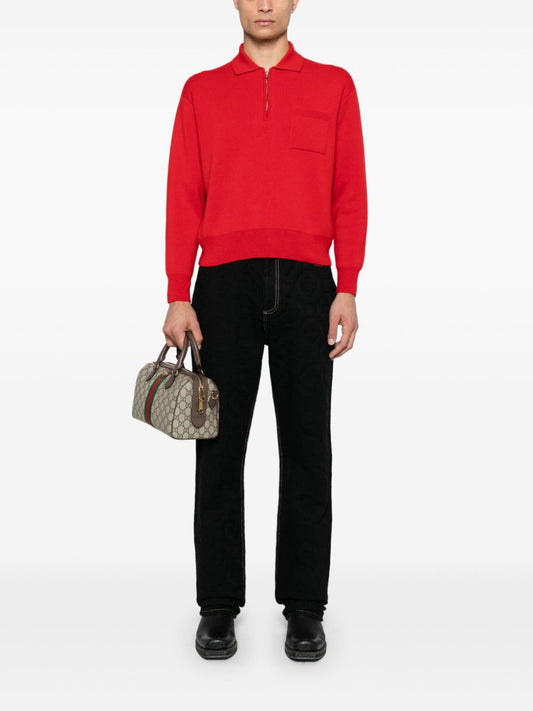 jean avec logo jacquard