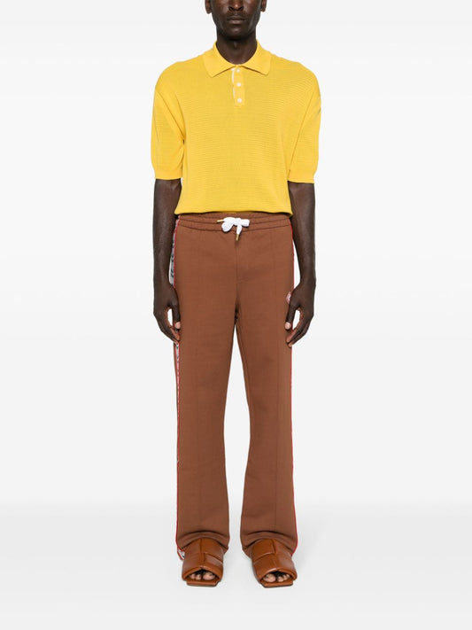logo-patch organic cotton track pants