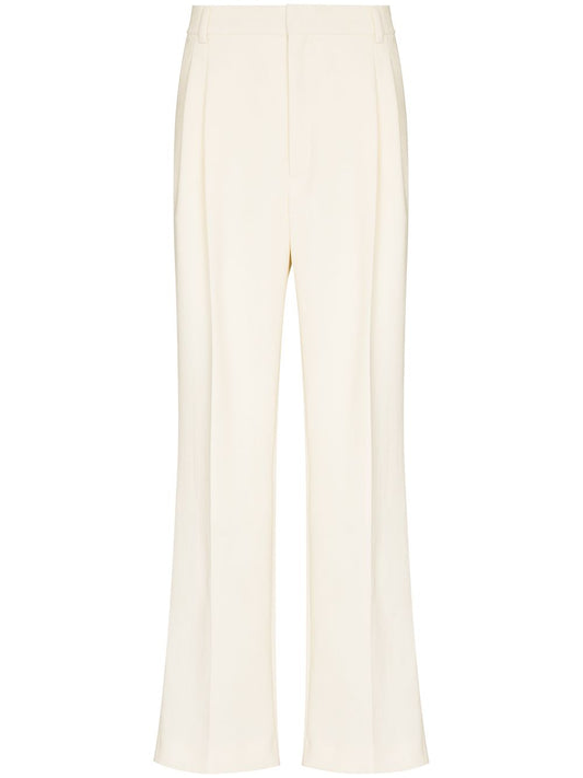 pleated high-waisted trousers