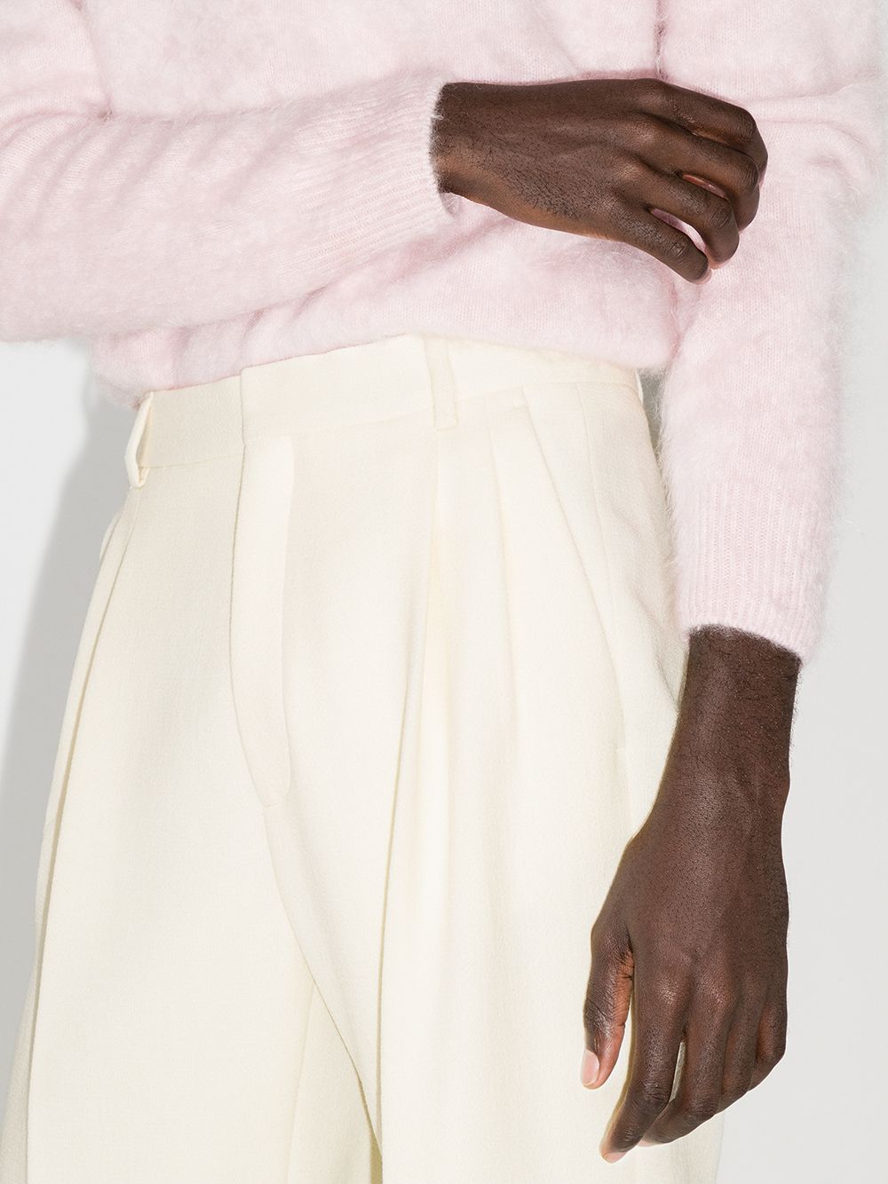 pantalon plissé taille haute