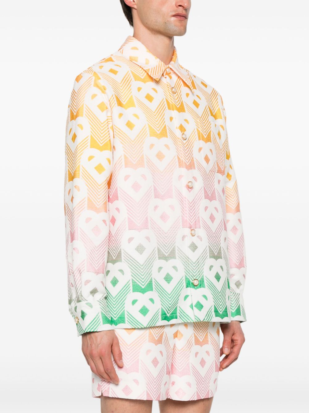 terrycloth-effect shirt jacket