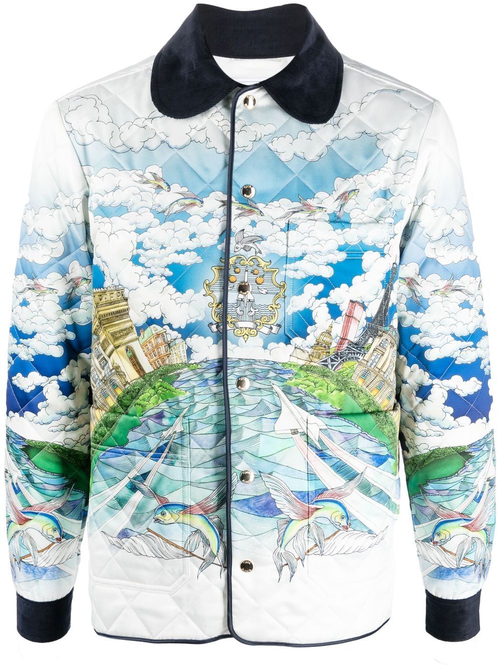 veste matelassée à imprimé graphique