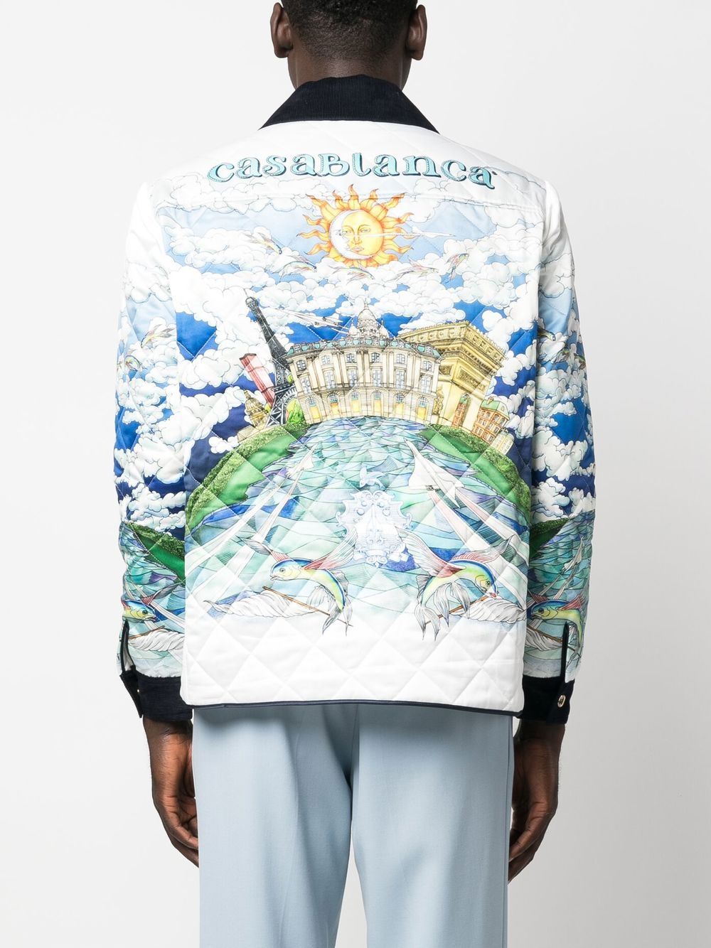 veste matelassée à imprimé graphique