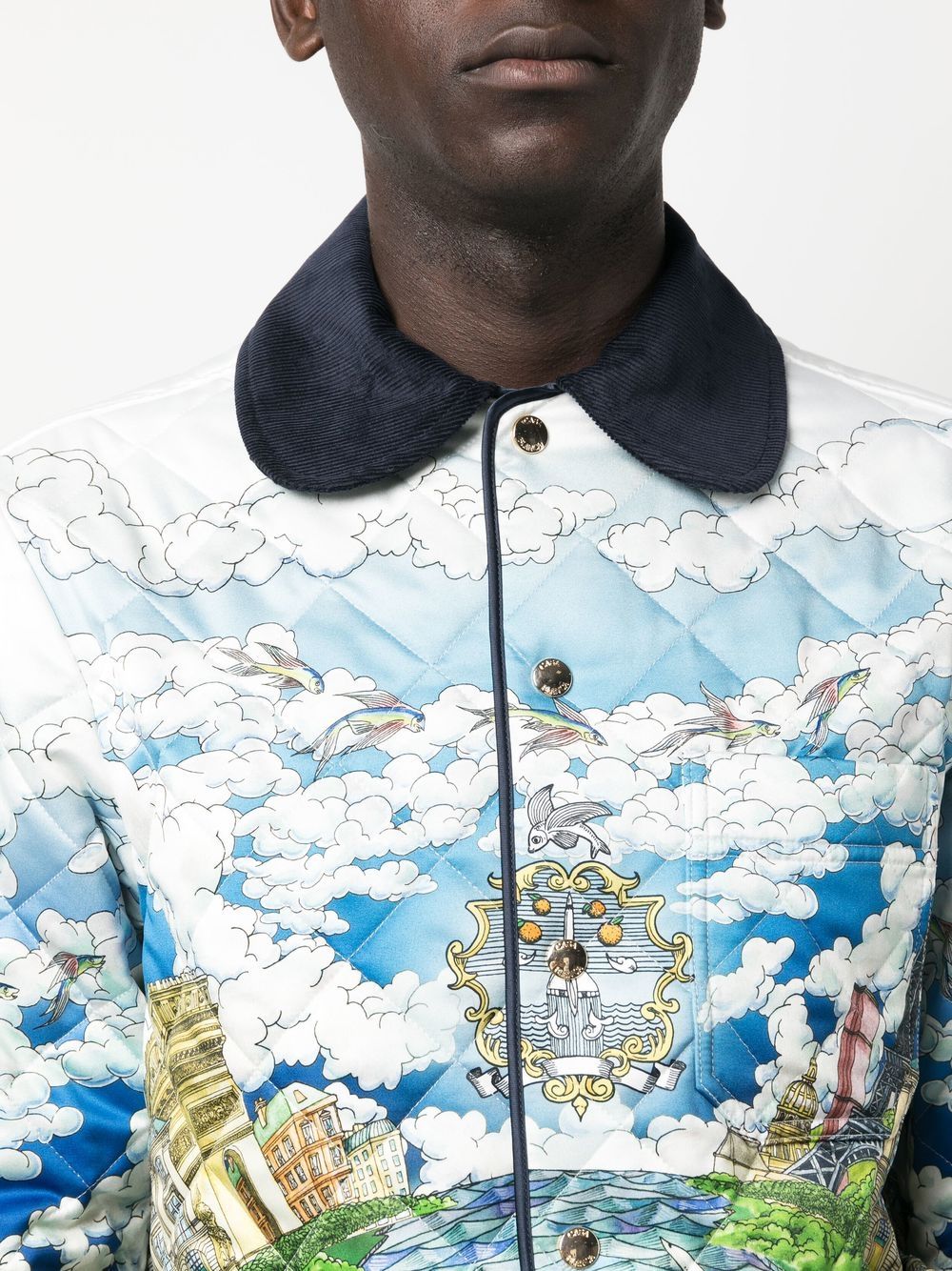 veste matelassée à imprimé graphique