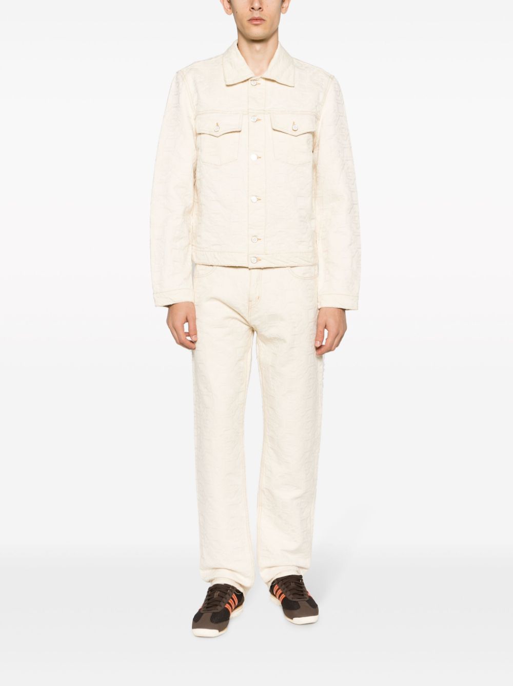 veste en jean à monogramme jacquard