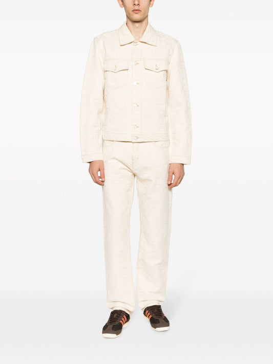 veste en jean à monogramme jacquard