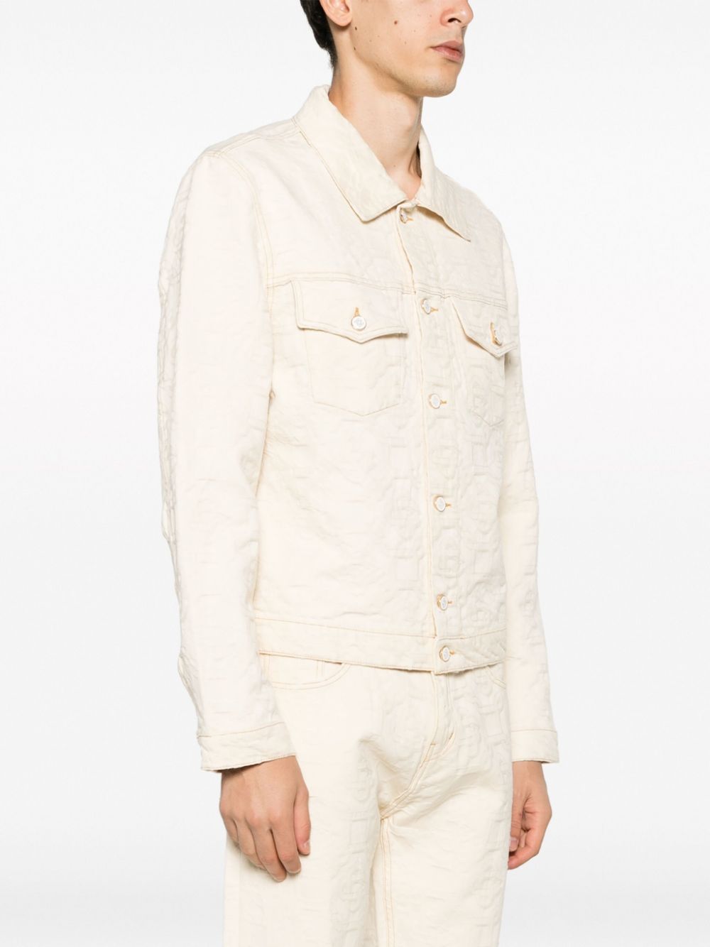 veste en jean à monogramme jacquard