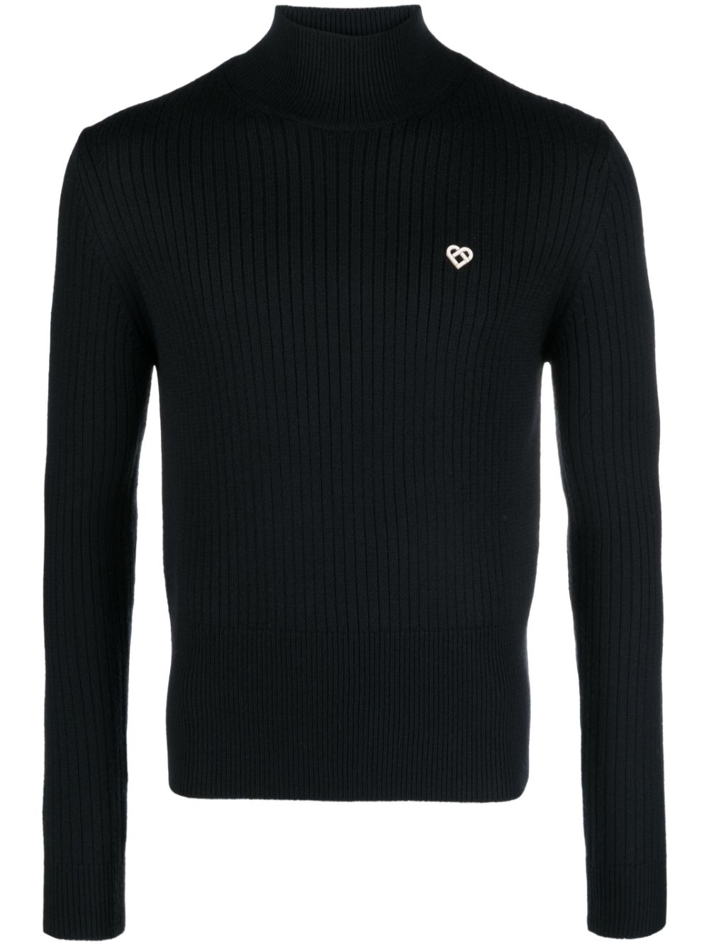 ribbed-knit high-neck jumper