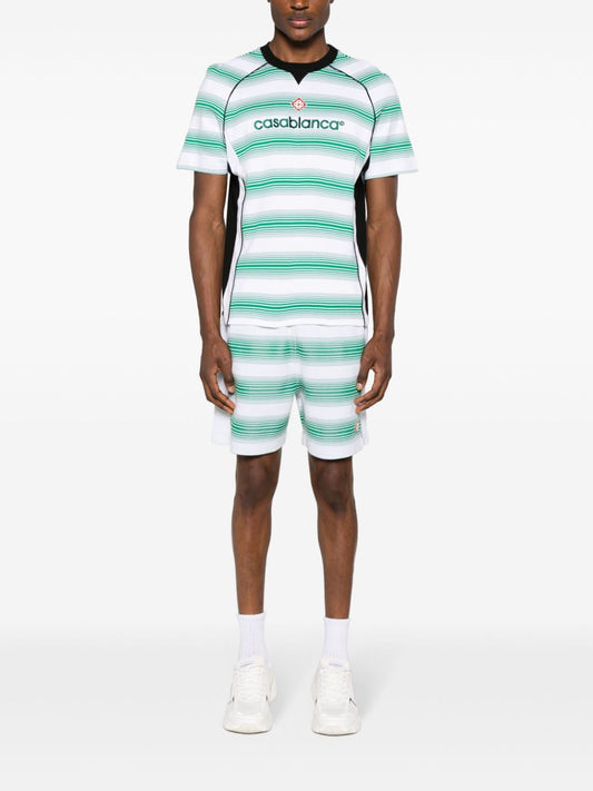 striped jacquard track shorts