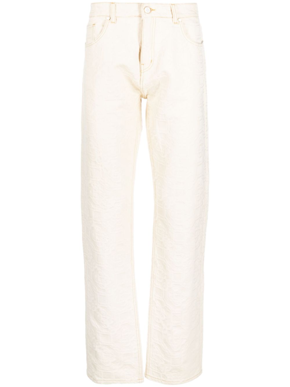 Jean coupe droite en jacquard monogramme