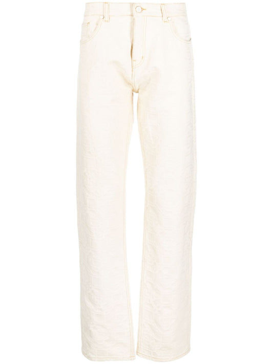 Jean coupe droite en jacquard monogramme