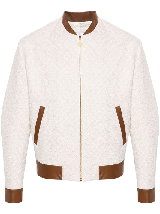 monogram-jacquard bomber jacket