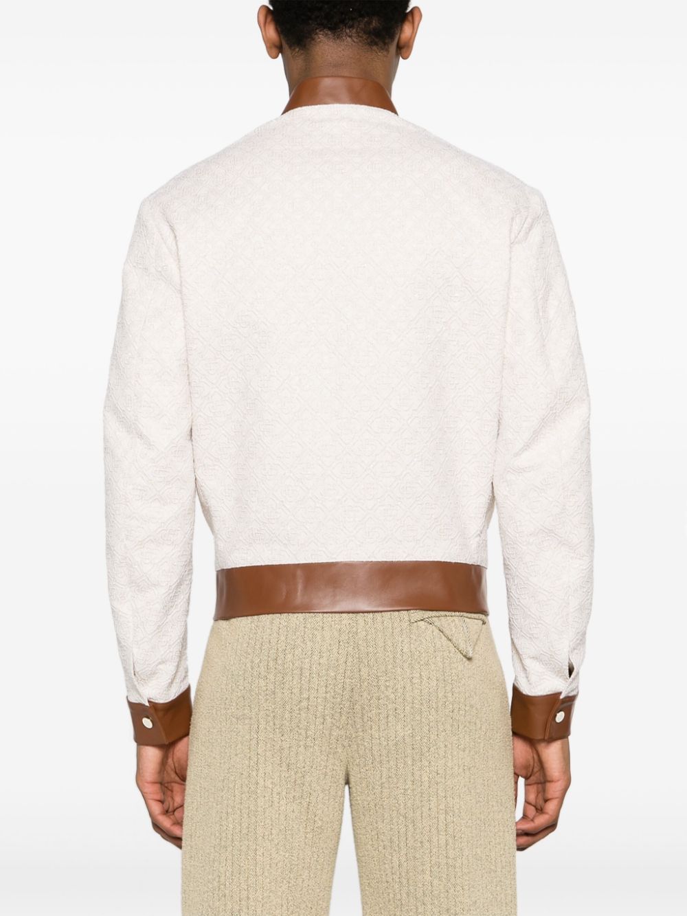 monogram-jacquard bomber jacket