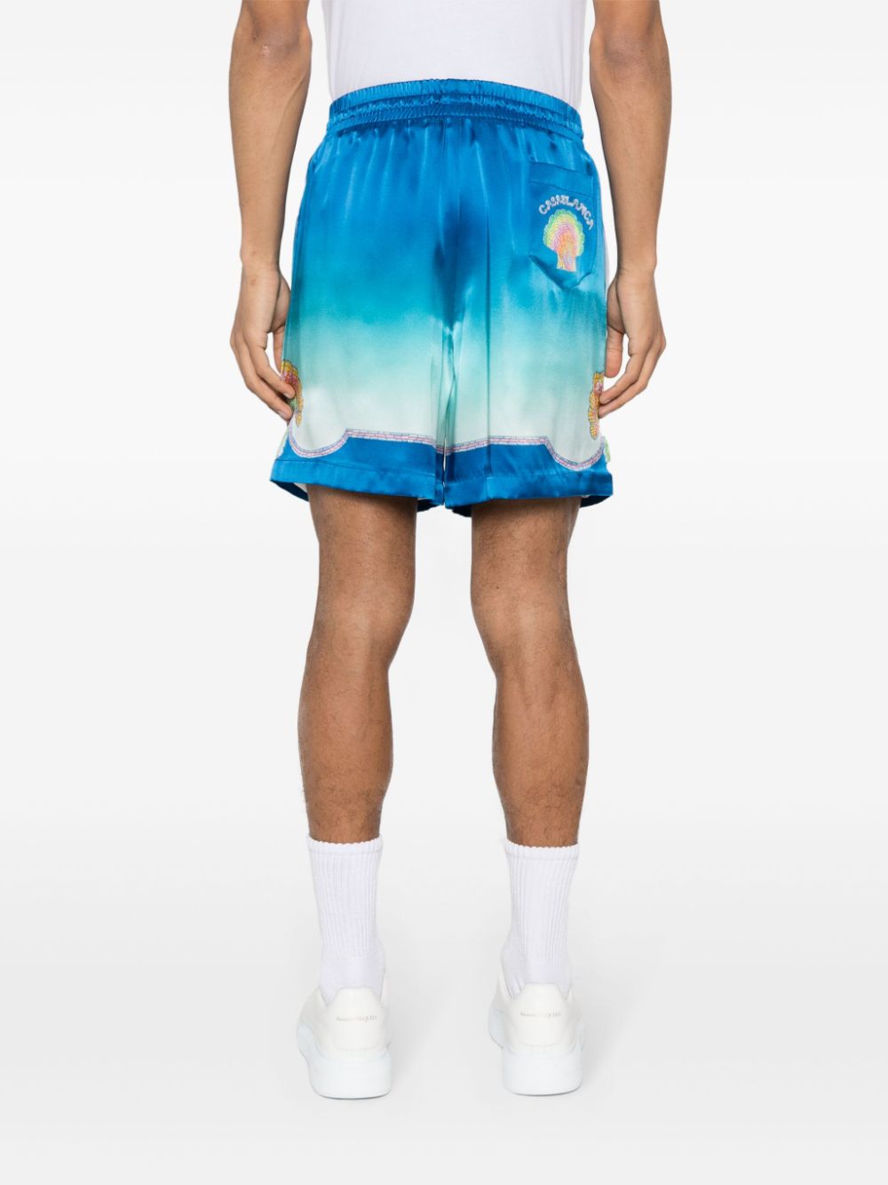 short en soie à motif mosaïque ombré