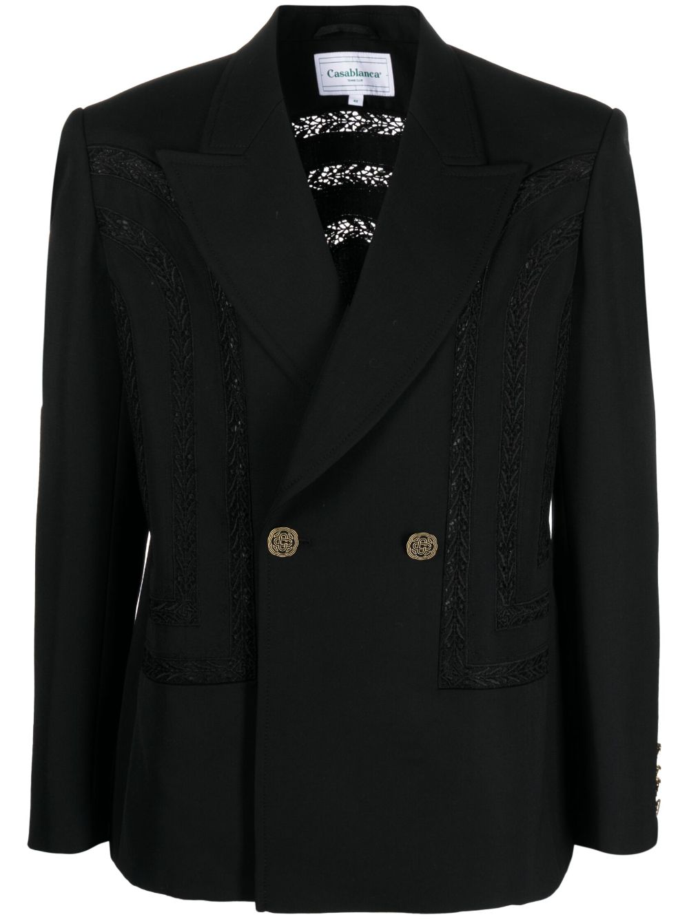 blazer à double boutonnage en broderie anglaise