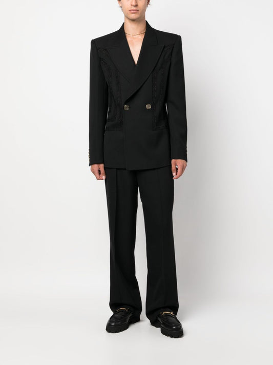 blazer à double boutonnage en broderie anglaise