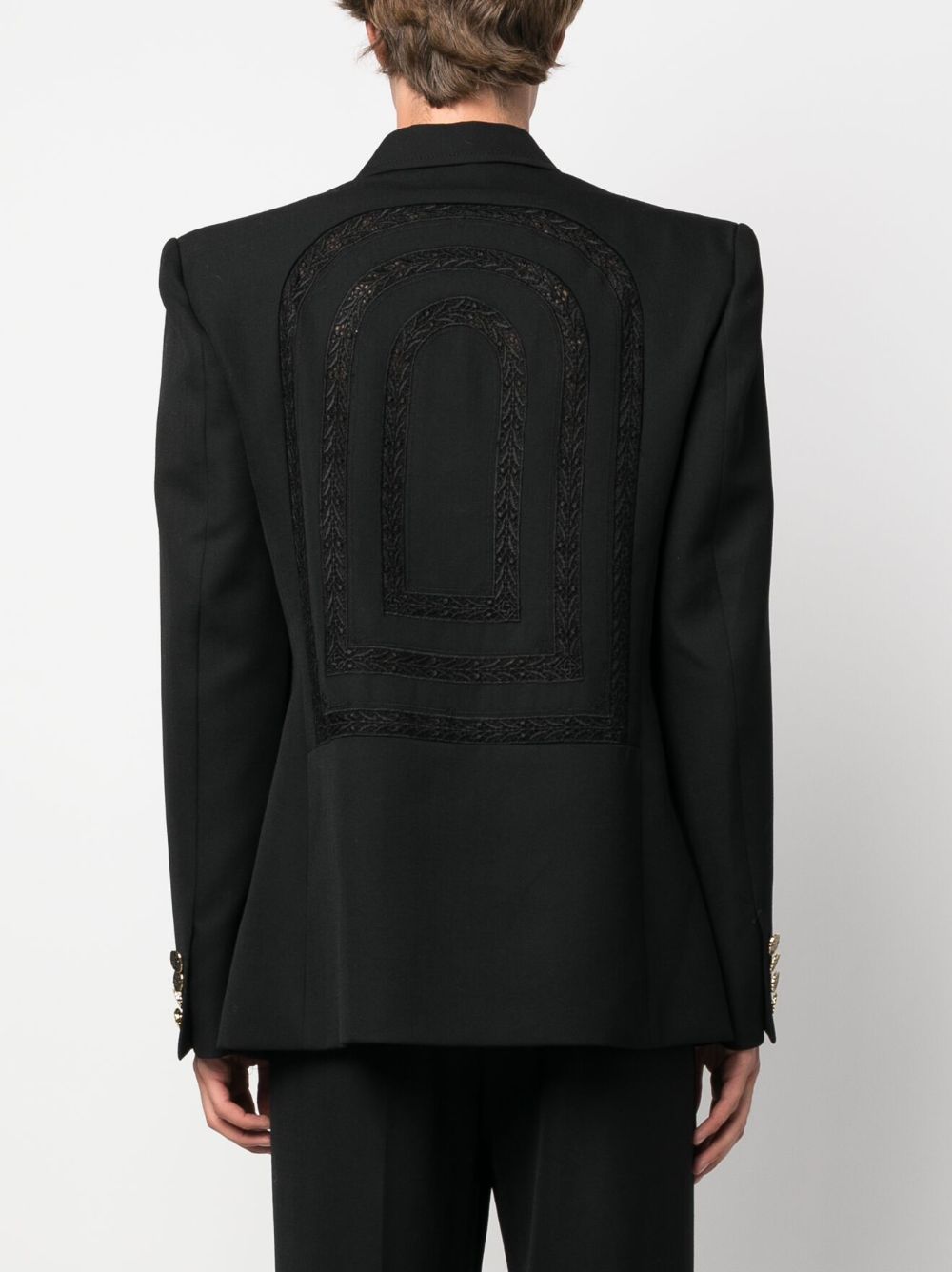 blazer à double boutonnage en broderie anglaise
