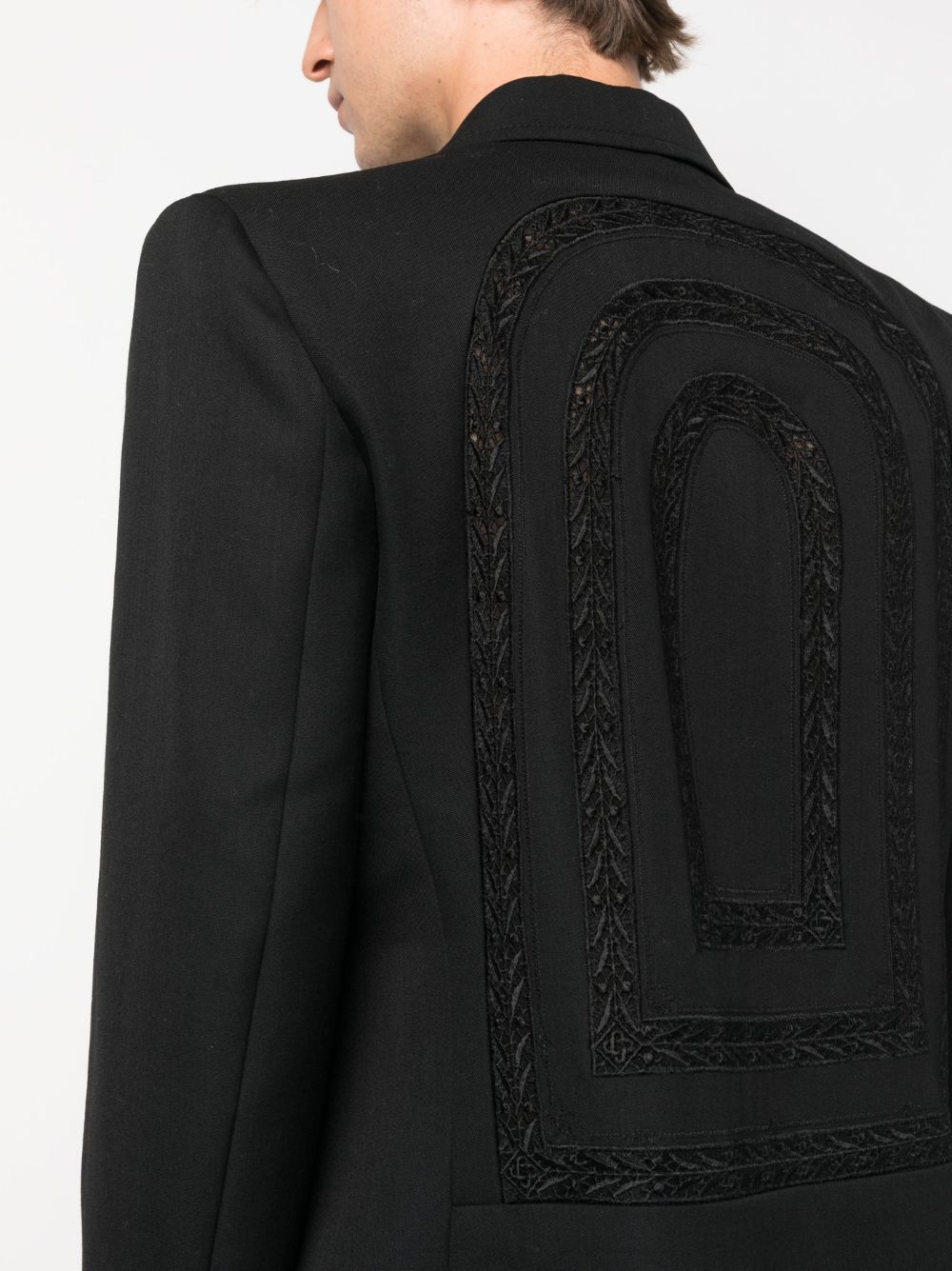 blazer à double boutonnage en broderie anglaise