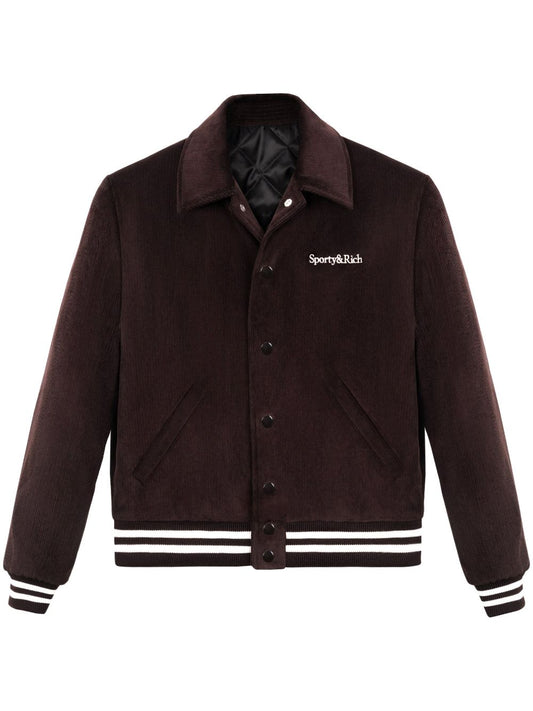 embroidered-logo bomber jacket