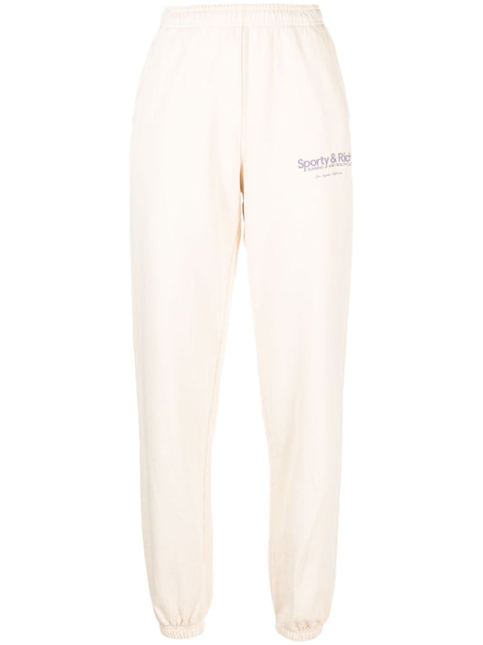 pantalon élastique à imprimé logo