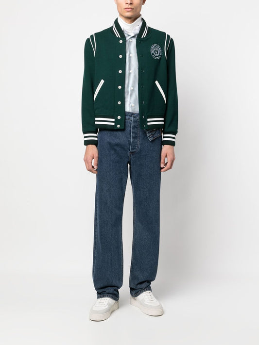 logo embroidered varsity jacket