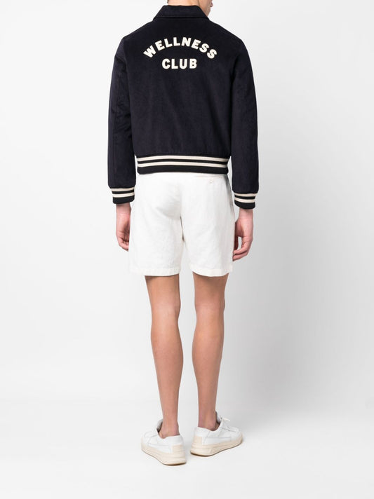 embroidered-logo bomber jacket