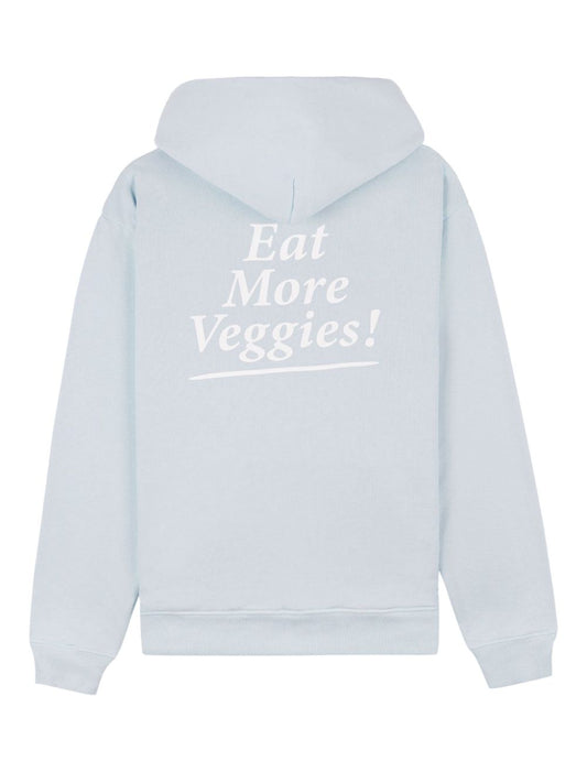 Eat More Veggies-print cotton hoodie